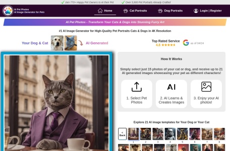AI Pet Photos – Pet AI Portrait Generator