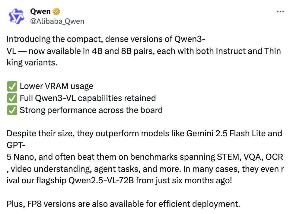 Alibaba Qwen3-VL: Compact Multimodal Models Outperform Google and OpenAI Rivals